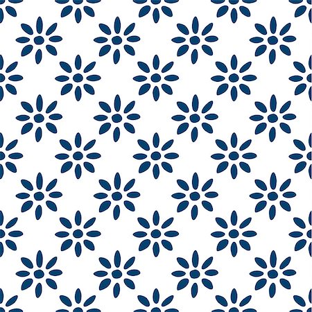 Hand drawn seamless blue and white indigo pattern, vector Foto de stock - Super Valor sin royalties y Suscripción, Código: 400-08016194
