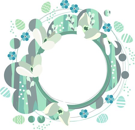 simsearch:400-05371255,k - Stylized easter spring frame with white snowdrops Foto de stock - Royalty-Free Super Valor e Assinatura, Número: 400-08016352