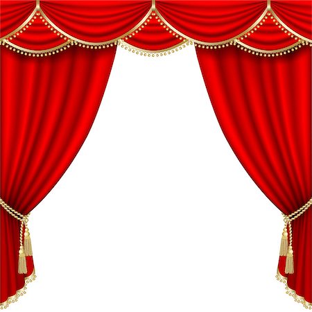 simsearch:400-04403800,k - Theater stage  with red curtain. Clipping Mask. Mesh. Photographie de stock - Aubaine LD & Abonnement, Code: 400-08016645