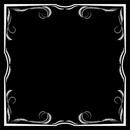 simsearch:400-08836820,k - Vector square floral white frame on a black background Photographie de stock - Aubaine LD & Abonnement, Code: 400-08016684