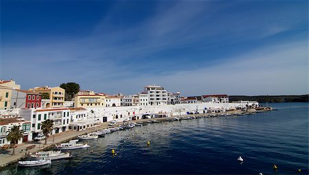 simsearch:400-07667949,k - Es Castell Harbor and Lagoon on Blue Skies background, Menorca, Balearic Islands Stock Photo - Budget Royalty-Free & Subscription, Code: 400-08016727