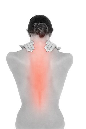 simsearch:400-06690149,k - Digital composite of Highlighted neck pain of woman Stock Photo - Budget Royalty-Free & Subscription, Code: 400-08017387