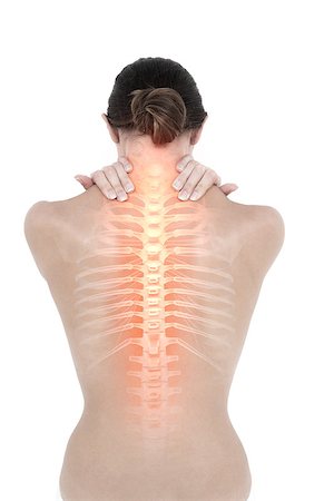 simsearch:400-06690149,k - Digital composite of Highlighted back pain of woman Stock Photo - Budget Royalty-Free & Subscription, Code: 400-08017388