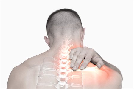 simsearch:6109-06684724,k - Digital composite of Highlighted shoulder pain of man Stock Photo - Budget Royalty-Free & Subscription, Code: 400-08017400