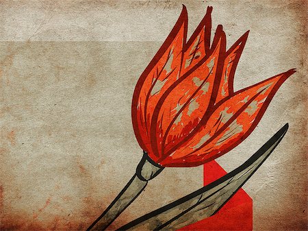 simsearch:400-06068658,k - Illustration of tulip on grunge retro paper background. Stock Photo - Budget Royalty-Free & Subscription, Code: 400-08011184