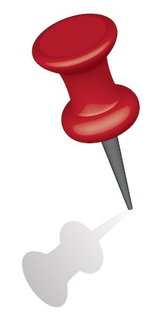 simsearch:400-09224024,k - Illustration of red push pin Isolated on white Stock Photo - Budget Royalty-Free & Subscription, Code: 400-08011182