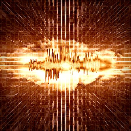 abstract futuristic background with explosion and sound waves Foto de stock - Super Valor sin royalties y Suscripción, Código: 400-08011863