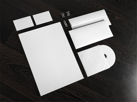 Blank stationery and corporate id template on wooden background. Stock Photo - Budget Royalty-Free & Subscription, Code: 400-08012038