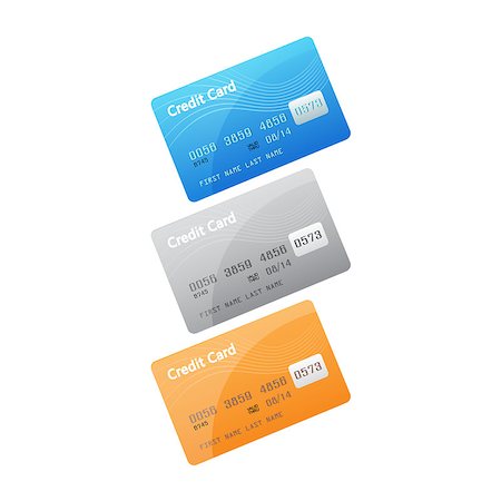 simsearch:400-07308715,k - Vector illustration of Credit card icons isolated on white background Stock Photo - Budget Royalty-Free & Subscription, Code: 400-08012471