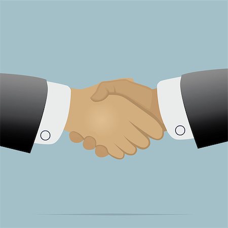 Handshake on light blue background vector illustration for business and finance Stock Photo - Budget Royalty-Free & Subscription, Code: 400-08012645
