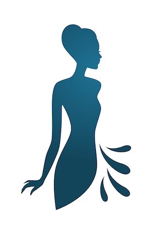 simsearch:400-07427415,k - Vector illustration of Isoleted blue woman silhouette Photographie de stock - Aubaine LD & Abonnement, Code: 400-08012933