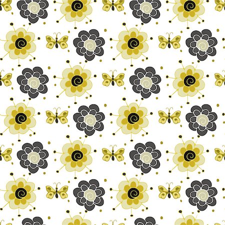 simsearch:400-07510594,k - Seamless pattern -  flower background in doodle style. Vector illustration. Stock Photo - Budget Royalty-Free & Subscription, Code: 400-08012957