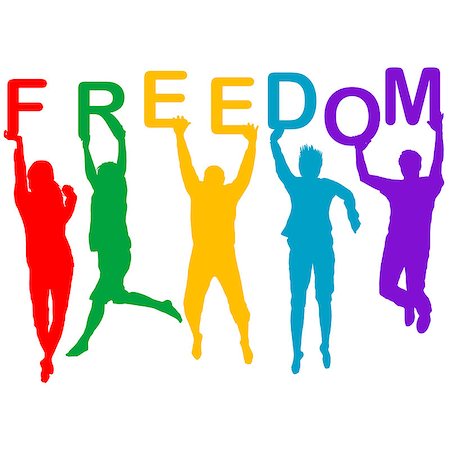 simsearch:400-04215852,k - Freedom concept with people jumping silhouettes Stock Photo - Budget Royalty-Free & Subscription, Code: 400-08013049
