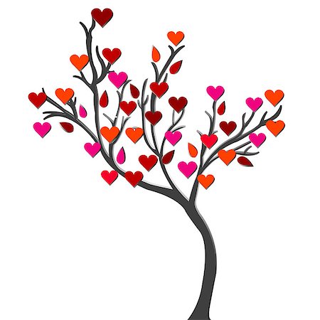 simsearch:400-04725012,k - Card with love tree over white background Stock Photo - Budget Royalty-Free & Subscription, Code: 400-08013043
