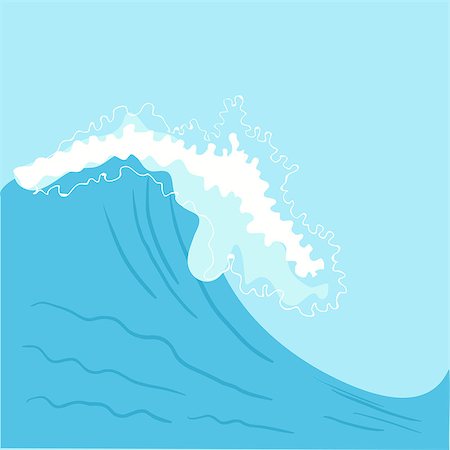 Blue High sea wave. Illustration in vector format Foto de stock - Royalty-Free Super Valor e Assinatura, Número: 400-08013075