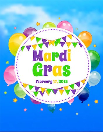 simsearch:400-08676989,k - Vector illustration of Mardi Gras background with flags Foto de stock - Super Valor sin royalties y Suscripción, Código: 400-08013457