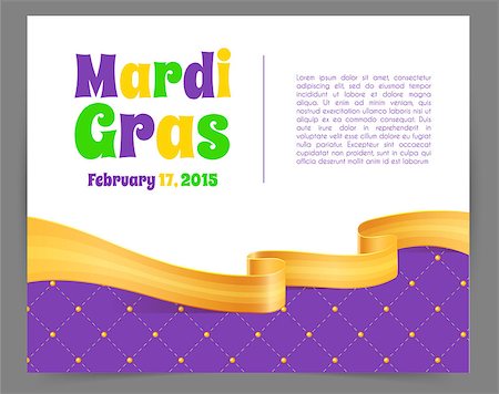 simsearch:400-08676989,k - Vector illustration of Mardi Gras background with ribbon Foto de stock - Super Valor sin royalties y Suscripción, Código: 400-08013458