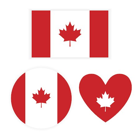 patriotic canada - Vector illustration of Flag Canada on white background Stock Photo - Budget Royalty-Free & Subscription, Code: 400-08013459