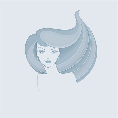 retro beauty salon images - Vector illustration of Beautiful and young woman Photographie de stock - Aubaine LD & Abonnement, Code: 400-08013465