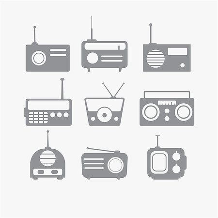 Vector illustration of Radio isolated objects set Stock Photo - Budget Royalty-Free & Subscription, Code: 400-08013480