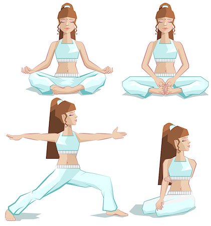 simsearch:400-07615290,k - Set girl yoga pose. Illustration in vector format Stock Photo - Budget Royalty-Free & Subscription, Code: 400-08013666