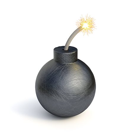 3d render of black bomb isolated on white background Stock Photo - Budget Royalty-Free & Subscription, Code: 400-08013699