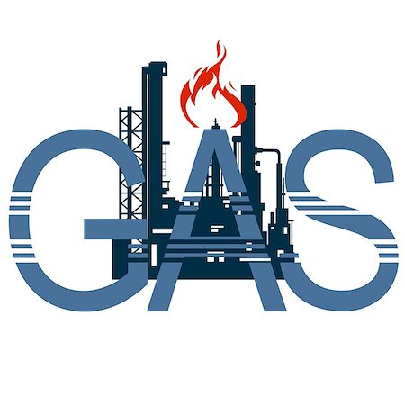 Building on a background gas industry word GAS. Illustration on white background. Stock Photo - Budget Royalty-Free & Subscription, Code: 400-08013919