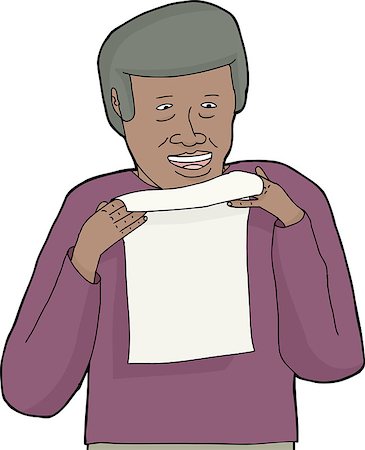 Cartoon of isolated senior man reading a note Stock Photo - Budget Royalty-Free & Subscription, Code: 400-08013957