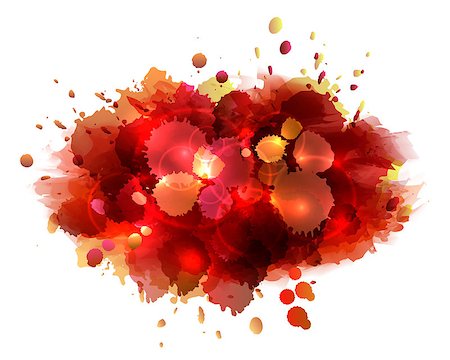 paint dripping graphic - Abstract artistic background of red paint splashes. Vector illustration Stock Photo - Budget Royalty-Free & Subscription, Code: 400-08013971