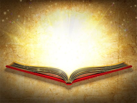 stramyk (artist) - Illustration of opened book shining against the ancient paper background. Stock Photo - Budget Royalty-Free & Subscription, Code: 400-08020709