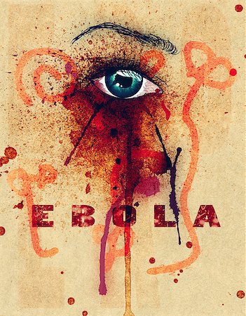 Female eye illustration with blood. Ebola virus concept. Stock Photo - Budget Royalty-Free & Subscription, Code: 400-08020927