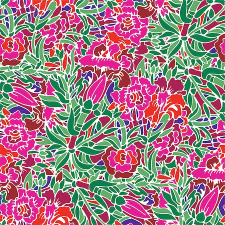 simsearch:400-07510594,k - Seamless pattern -  flower background in doodle style. Vector illustration. Stock Photo - Budget Royalty-Free & Subscription, Code: 400-08021312