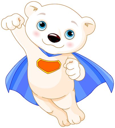 simsearch:400-06759907,k - Illustration of Super Hero Polar Bear Stock Photo - Budget Royalty-Free & Subscription, Code: 400-08021457