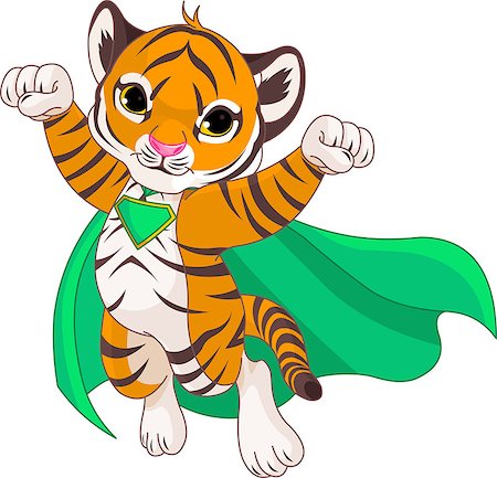 simsearch:400-06759907,k - Illustration of Super Hero Tiger Foto de stock - Super Valor sin royalties y Suscripción, Código: 400-08021474