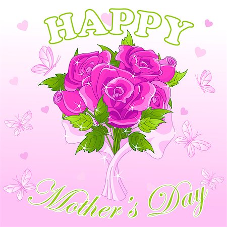 simsearch:400-08016415,k - Happy mother's day design with roses Photographie de stock - Aubaine LD & Abonnement, Code: 400-08021473