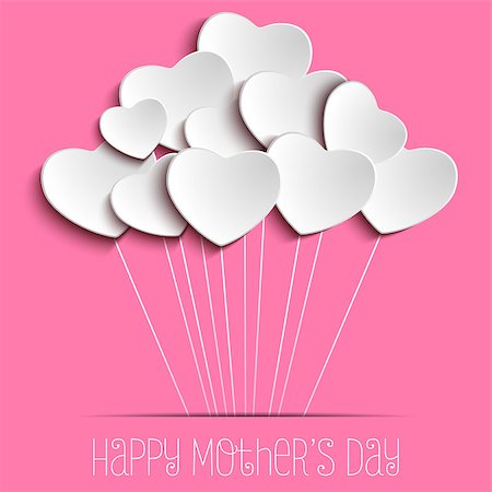 simsearch:400-08779765,k - Vector - Happy Mother Day Heart Background Photographie de stock - Aubaine LD & Abonnement, Code: 400-08021502