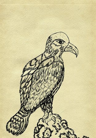 simsearch:400-04519224,k - Grunge sketch of an eagle, hand drawn illustration. Photographie de stock - Aubaine LD & Abonnement, Code: 400-08021841