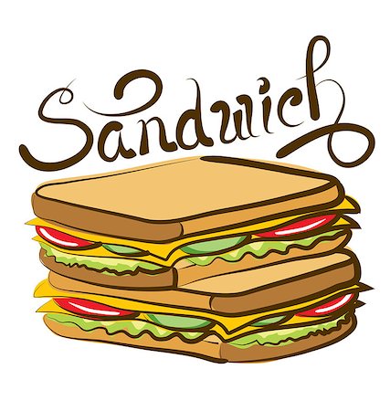 simsearch:400-04416282,k - vector sandwich with calligraphic inscription Stock Photo - Budget Royalty-Free & Subscription, Code: 400-08022040