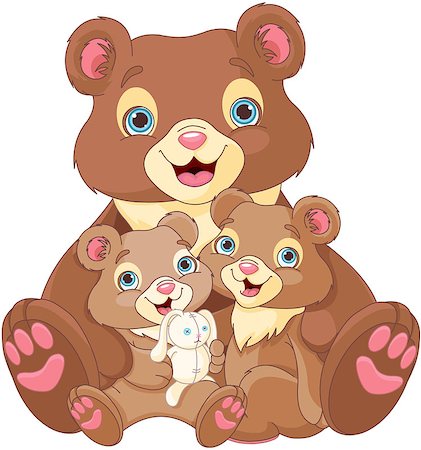 Illustration of  bear family Stock Photo - Budget Royalty-Free & Subscription, Code: 400-08022154