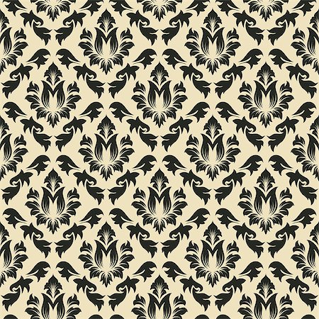 simsearch:400-08022503,k - Damask seamless vector pattern.  For easy making seamless pattern just drag all group into swatches bar, and use it for filling any contours. Stock Photo - Budget Royalty-Free & Subscription, Code: 400-08022503