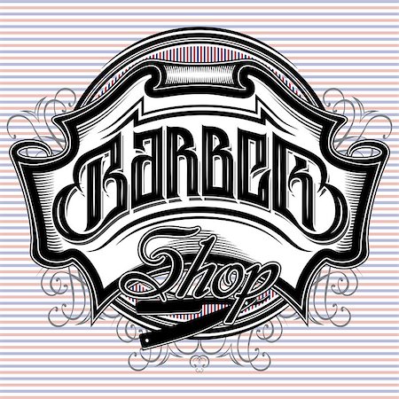 stylish vector sign for a barber shop Foto de stock - Super Valor sin royalties y Suscripción, Código: 400-08022658