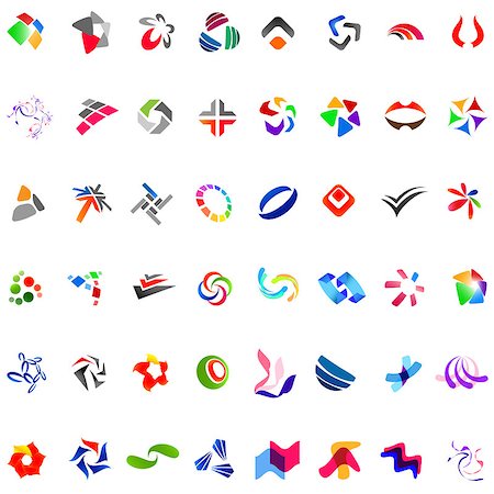 Collection of 48 different abstract trendy symbols Stock Photo - Budget Royalty-Free & Subscription, Code: 400-08022673