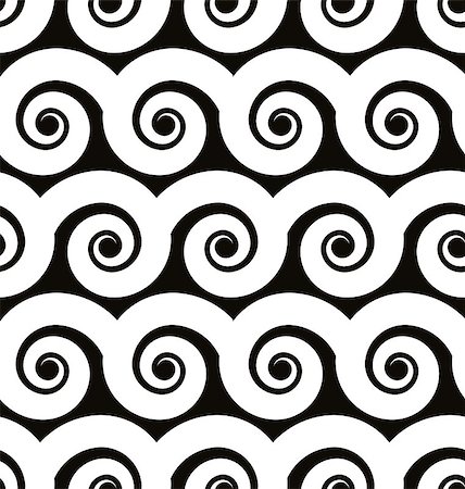 Spiral lines seamless pattern, vector background. EPS8 Stock Photo - Budget Royalty-Free & Subscription, Code: 400-08034146