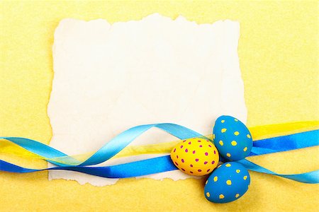 simsearch:400-07818732,k - Easter card. Old paper with decorations on yellow background. Stock photo Stock Photo - Budget Royalty-Free & Subscription, Code: 400-08034247