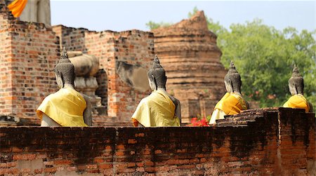 simsearch:400-06131825,k - photo of the statue of Buddha sitting in the ruins of the temple, Thailand Stock Photo - Budget Royalty-Free & Subscription, Code: 400-08034341