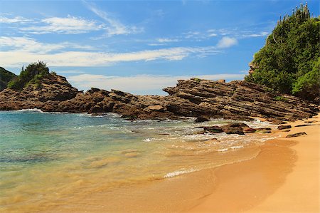 Small beach Ferradurinha sea sand water rock  in Buzios near Rio de Janeiro, Brazil Stockbilder - Microstock & Abonnement, Bildnummer: 400-08034673