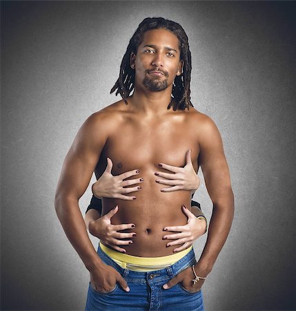Sexy man touched by many women hands Photographie de stock - Aubaine LD & Abonnement, Code: 400-08035049
