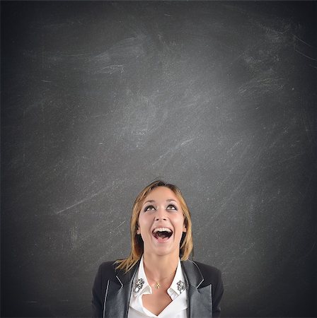 portrait screaming girl - A Happy businesswoman screams for great happiness Stock Photo - Budget Royalty-Free & Subscription, Code: 400-08035042