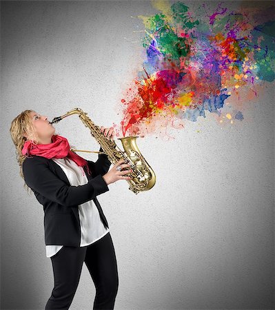 simsearch:400-04616698,k - Women saxophonist and her passion for music Foto de stock - Super Valor sin royalties y Suscripción, Código: 400-08035089