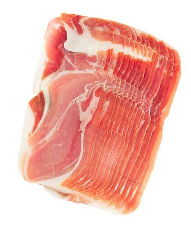 simsearch:400-07820549,k - platter of spanish cured pork ham jamon isolated on white background Photographie de stock - Aubaine LD & Abonnement, Code: 400-08035109